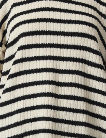 Pulover SHEIN, ecru/negru