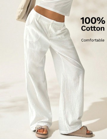 
						Pantaloni SHEIN, alb