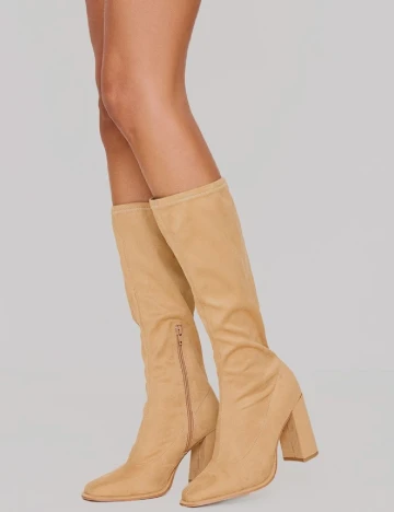 Cizme PrettyLittleThing, crem