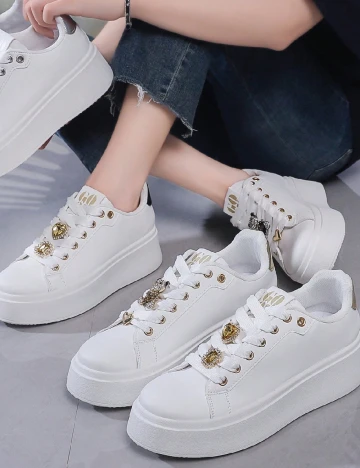 Adidasi SHEIN, alb Alb