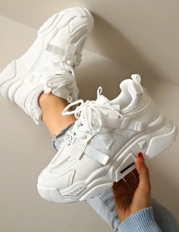 Adidasi SHEIN, alb Alb