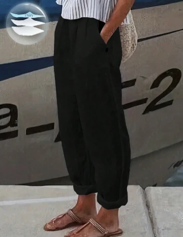 Pantaloni SHEIN CURVE, negru Negru