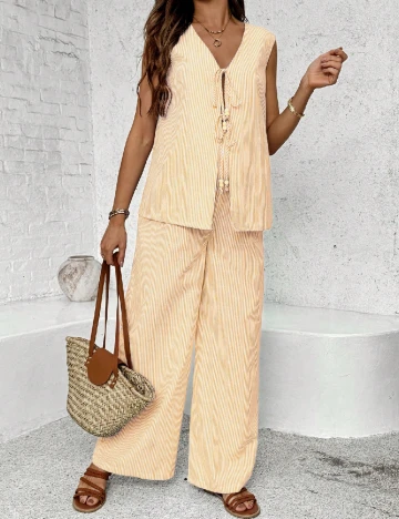 Compleu SHEIN Maternity, galben/alb