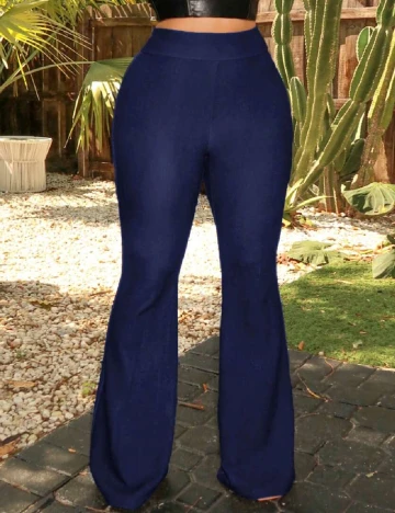 Pantaloni SHEIN CURVE, bleumarin Albastru