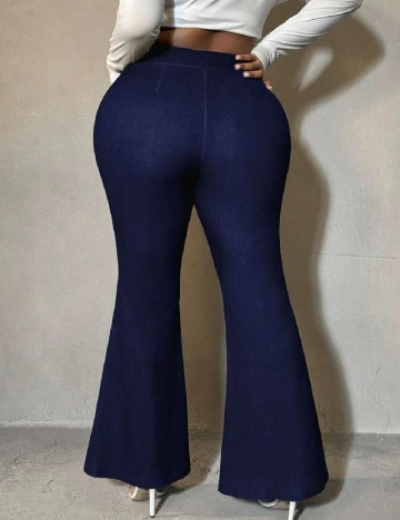 Pantaloni SHEIN CURVE, bleumarin Albastru