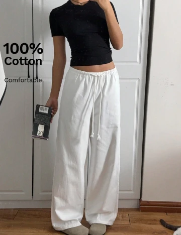 Pantaloni SHEIN, alb Alb