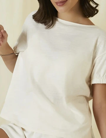 Tricou Triumph, ecru Alb