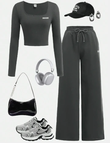 Compleu Shein Kids, gri petrol