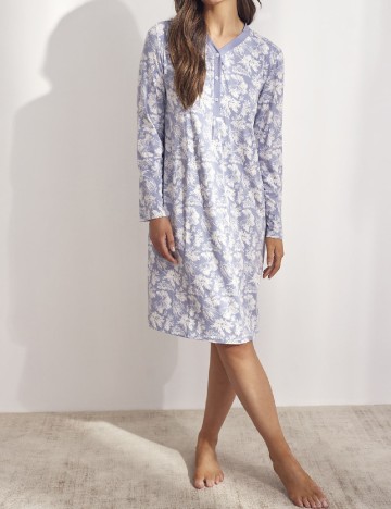 
						Rochie de noapte Selmark, alb/mov