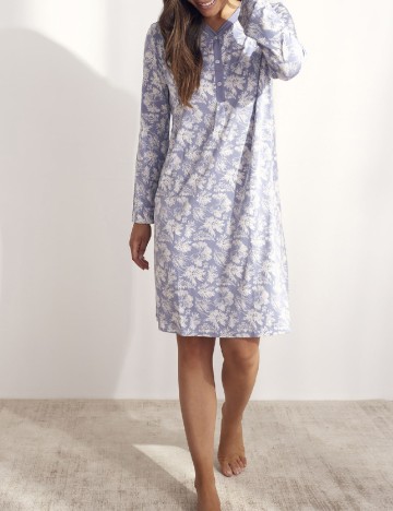 Rochie de noapte Selmark, alb/mov
