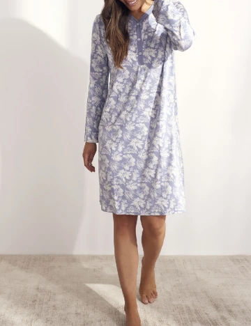 Rochie de noapte Selmark, alb/mov