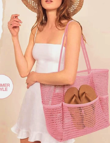 Geanta de plaja SHEIN, roz