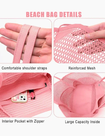 Geanta de plaja SHEIN, roz