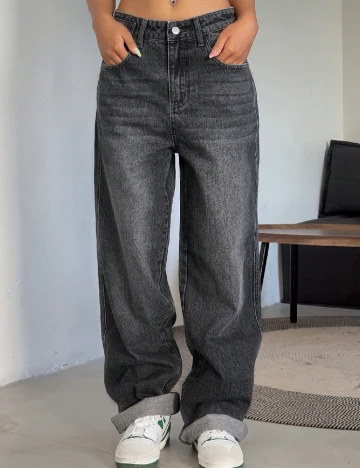 Blugi Dazy, gri inchis Gri