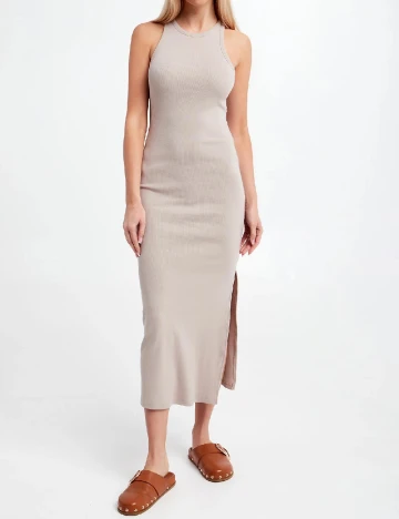 Rochie medie Gestuz, bej Crem