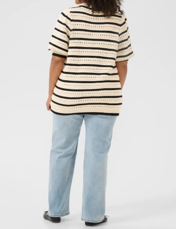 Bluza Kaffe Curve, crem/negru