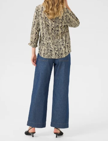 Bluza Kaffe, crem/negru