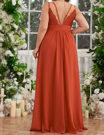 Rochie lunga SHEIN CURVE, caramiziu