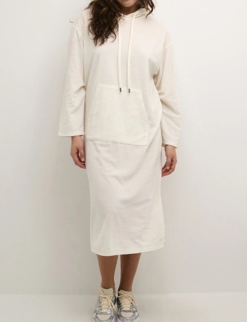 Rochie medie Cream, ecru