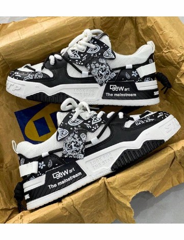 
						Adidasi SHEIN, alb/negru