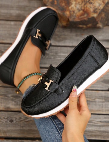 
						Mocasini SHEIN, negru