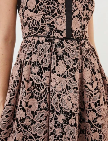 Rochie lunga Karen Millen, negru/roz pudra