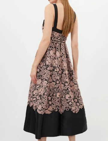 Rochie lunga Karen Millen, negru/roz pudra