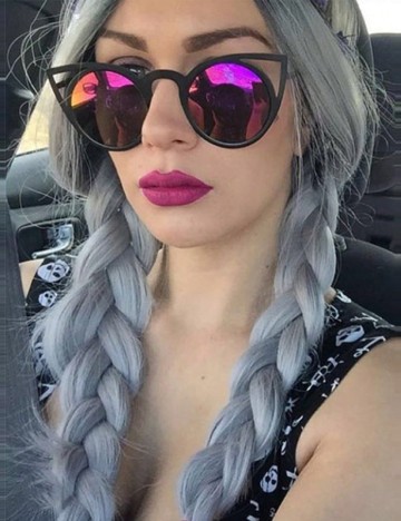 
						Ochelari de soare SHEIN, negru/mov