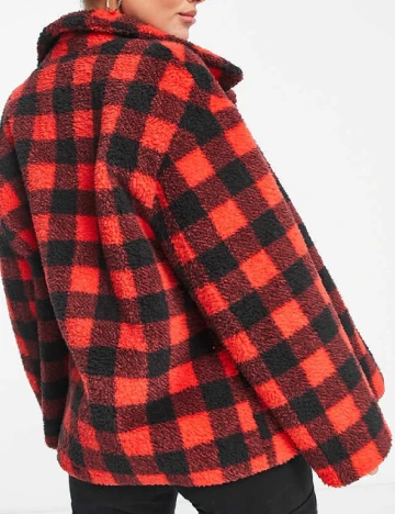 Jacheta Unreal Fur, rosu/negru