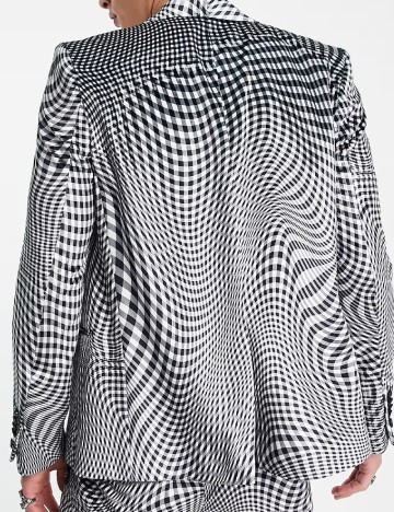 Sacou TWISTED TAILOR, alb/negru