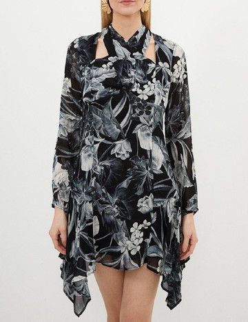 
						Rochie scurta Karen Millen, alb/negru