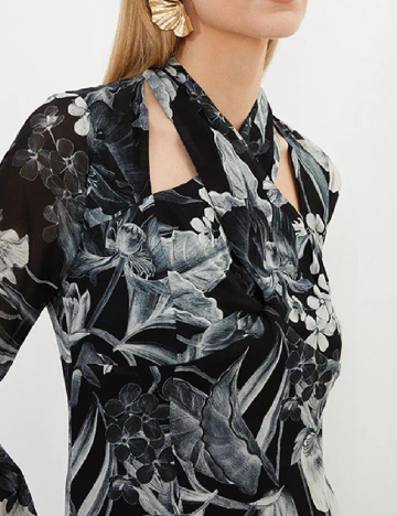 Rochie scurta Karen Millen, alb/negru