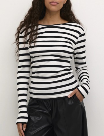 Bluza Kaffe, alb/negru