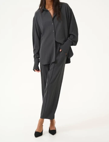 Pantaloni Kaffe, gri inchis