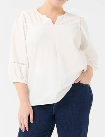 Bluza Kaffe Curve, alb Alb