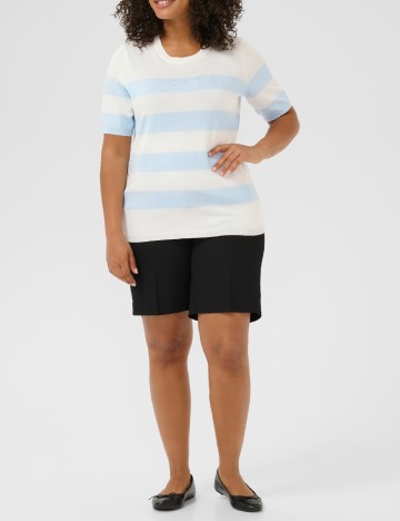 Bluza Kaffe Curve, alb/albastru