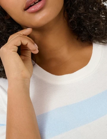 Bluza Kaffe Curve, alb/albastru Alb