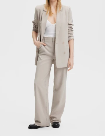 Pantaloni Gestuz, bej Crem