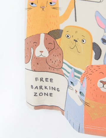 Tricou Cool Club, crem