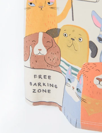 Tricou Cool Club, crem