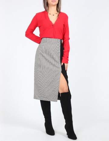 
						Fusta Zara, alb/negru