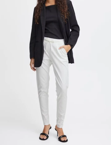 Pantaloni Ichi, alb