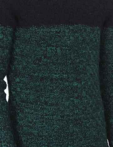 Pulover Bershka, bleumarin/verde