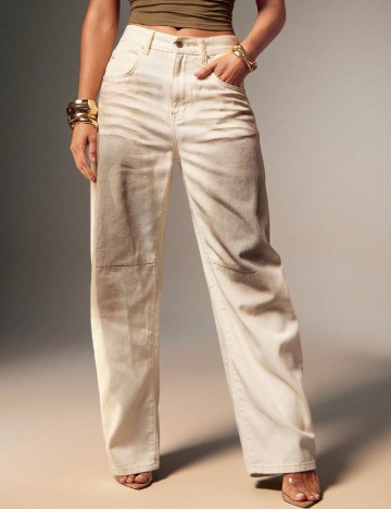 
						Blugi SHEIN, bej/maro