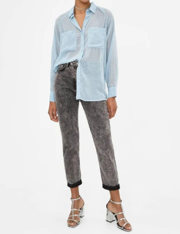 Camasa Bershka, albastru Albastru