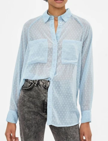 Camasa Bershka, albastru Albastru