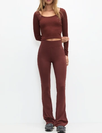 Pantaloni Pull&Bear, maro Maro