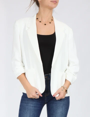 Sacou Cream, alb Alb