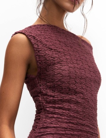 Rochie medie Pull&Bear, pruna