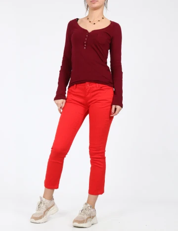 Pantaloni Zara, rosu